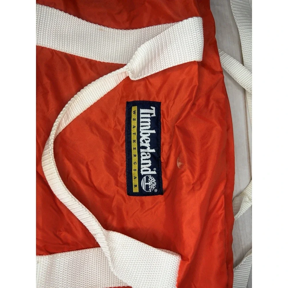 Vintage Timberland Weathergear Red Nylon Duffel Bag Packable‎ Gym Travel
